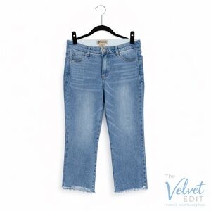 Democracy Light Wash AB Technology Raw Hem Straight Leg Jeans Size 8